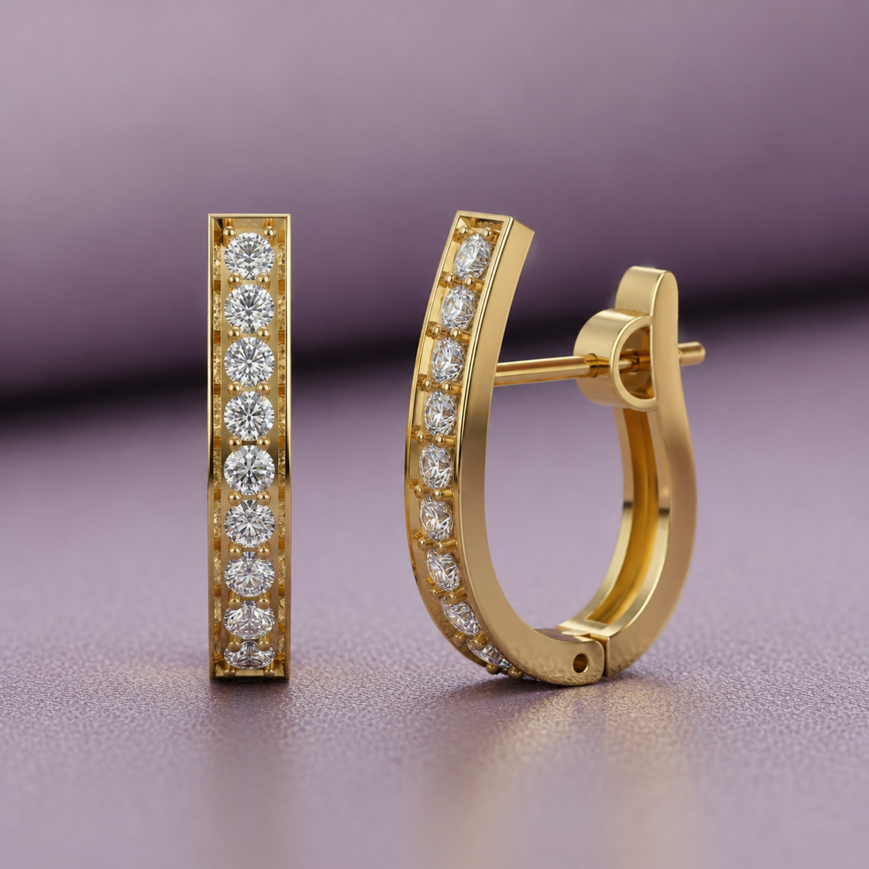 Sleek Diamond Bali 925 Silver Earrings