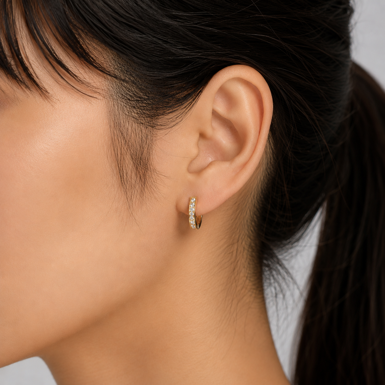 Sleek Diamond Bali 925 Silver Earrings