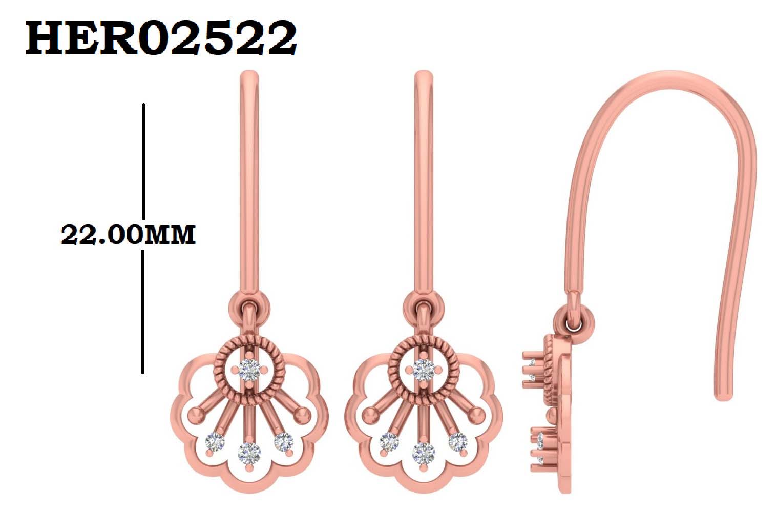 Dangling Flower Diamond 925 Silver Earrings