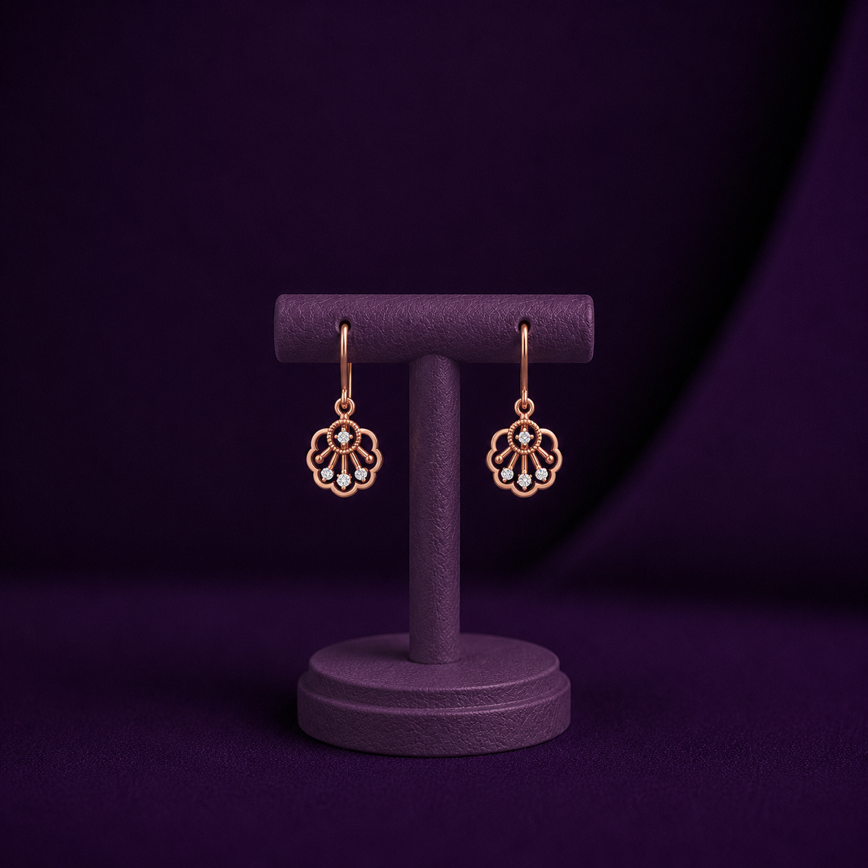 Dangling Flower Diamond 925 Silver Earrings
