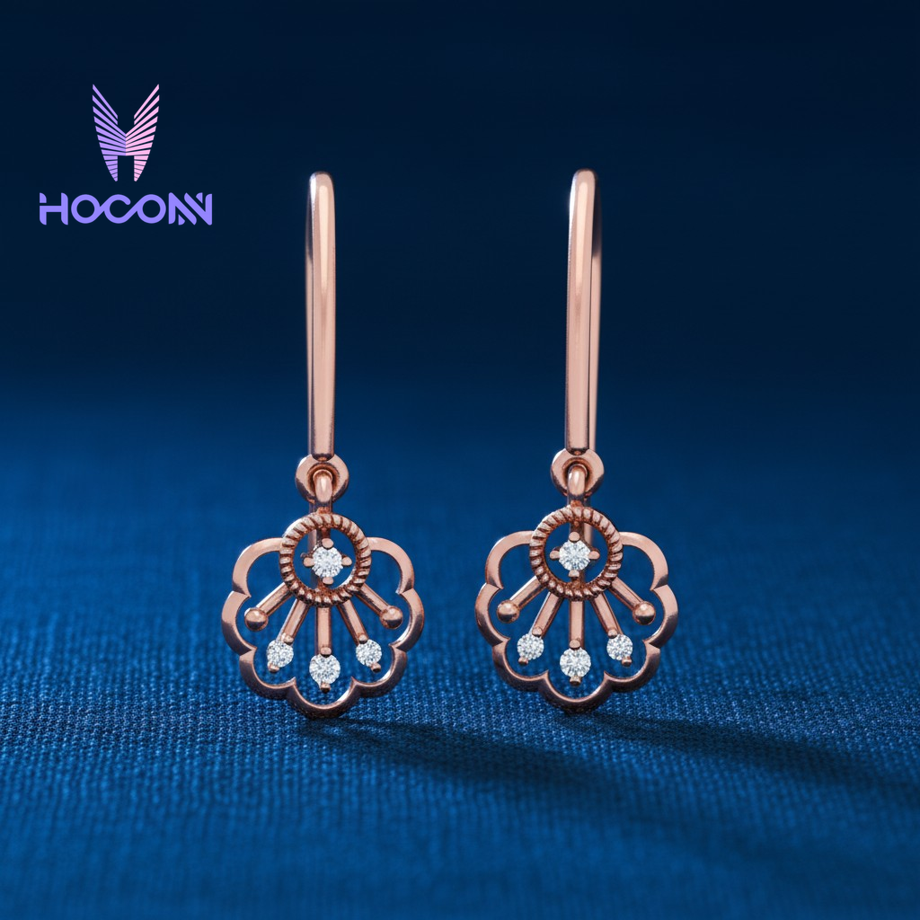 Dangling Flower Diamond 925 Silver Earrings