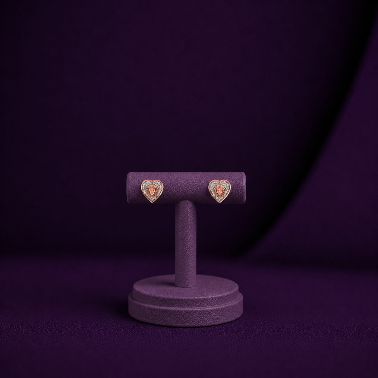 Medusa Heart 925 Silver Stud Earrings