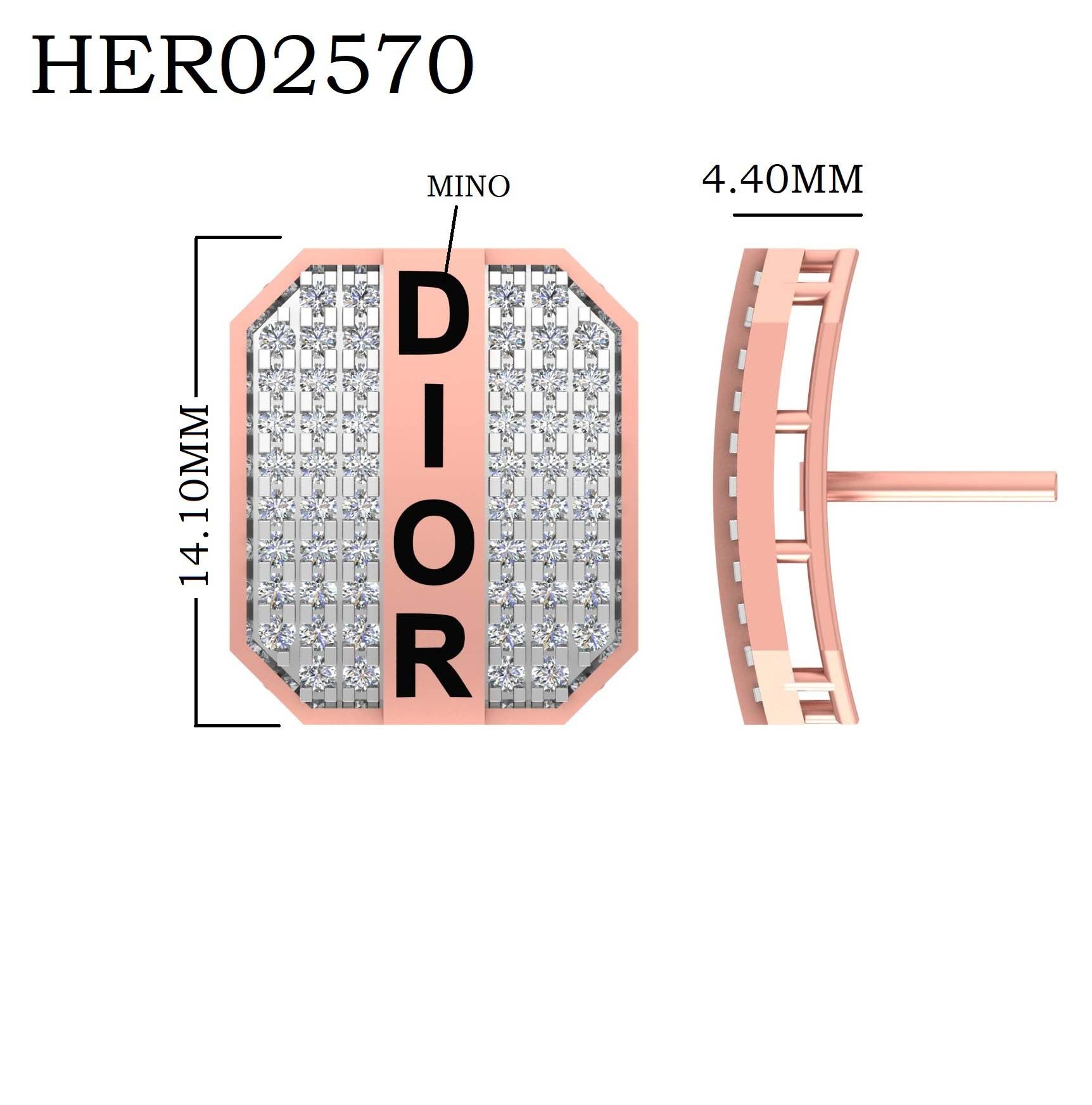 Iconic Dior 925 Silver Studs Earrings