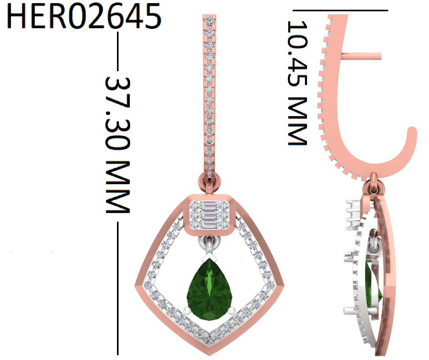 Imperial Green Pear Diamond Drops | 925 Silver