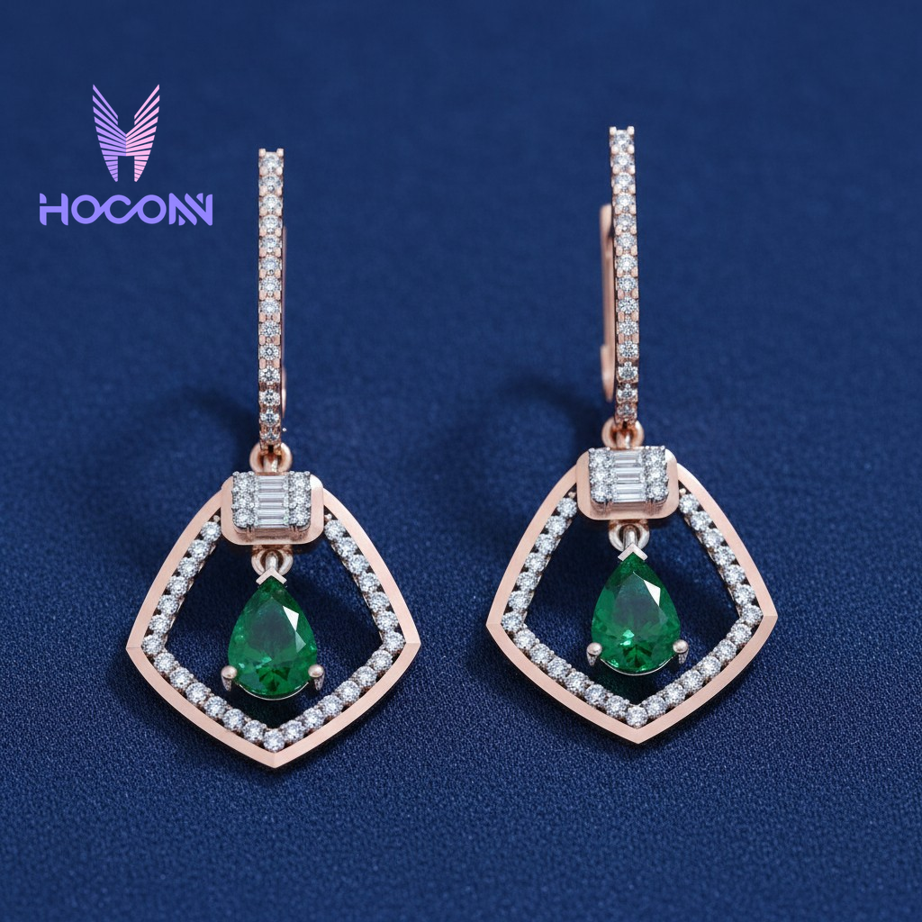 Imperial Green Pear Diamond Drops | 925 Silver