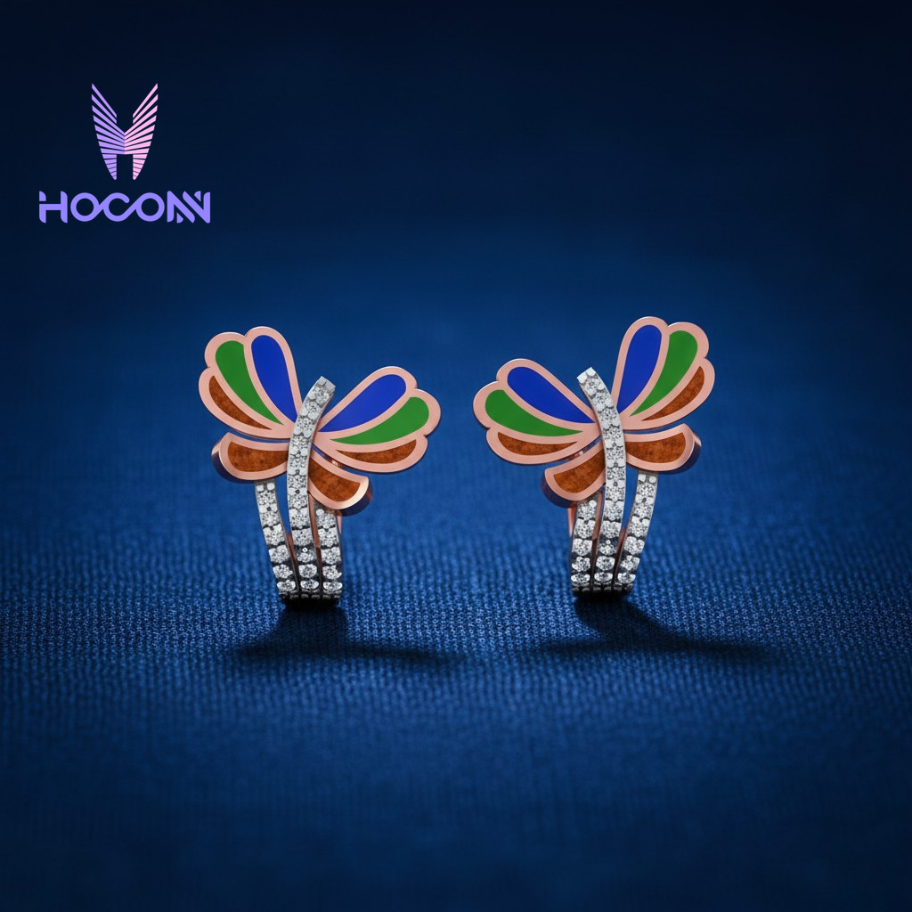 Mosaic Butterfly 925 Silver Studs