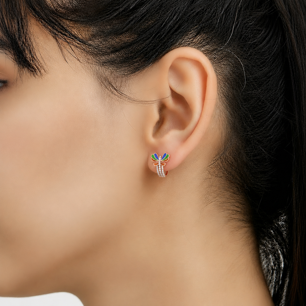 Mosaic Butterfly 925 Silver Studs