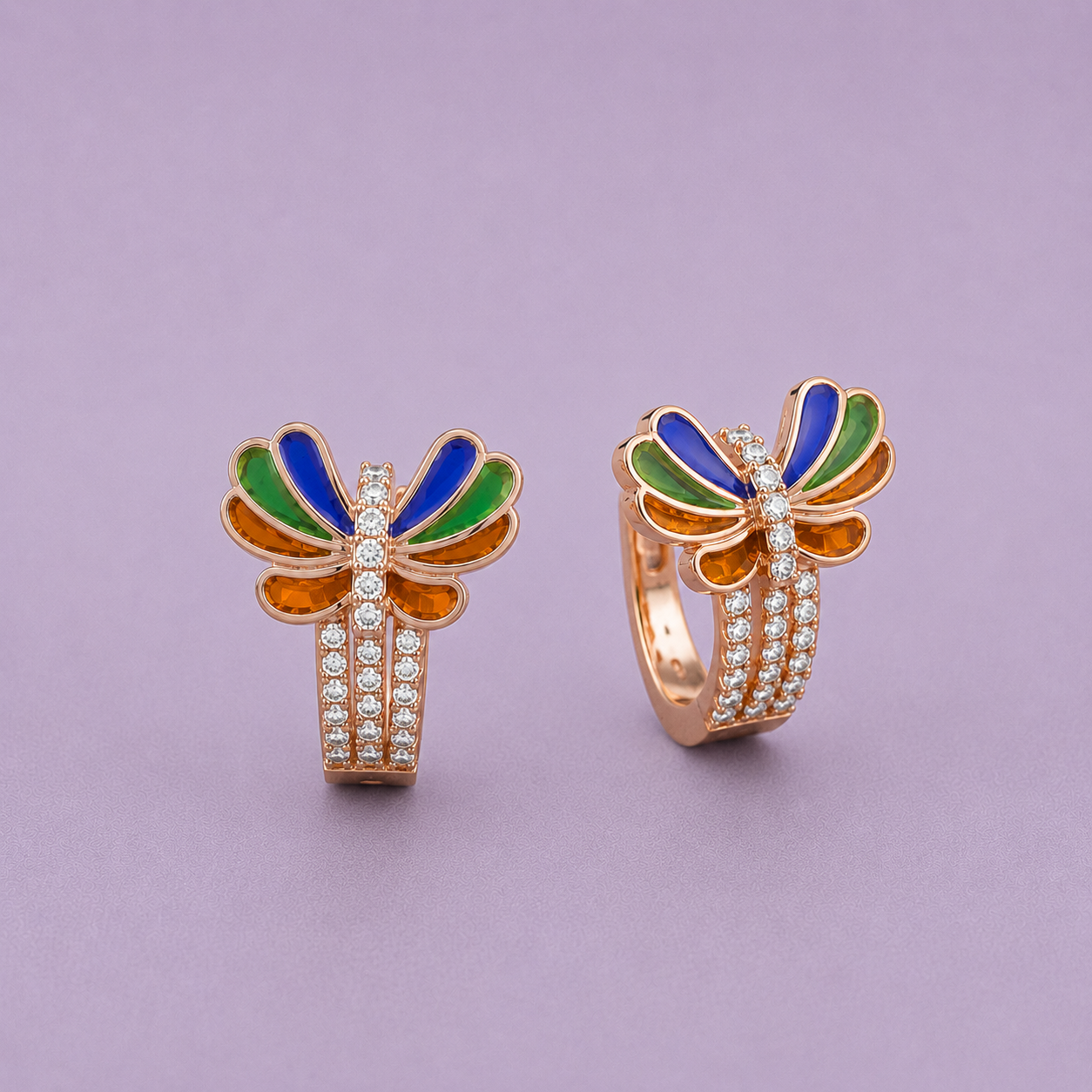 Mosaic Butterfly 925 Silver Studs