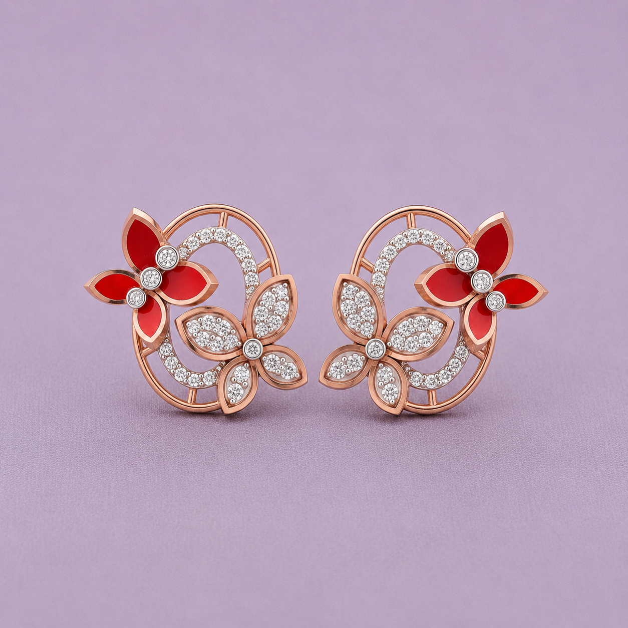 Artistic Butterfly Medallions 925 Silver Studs