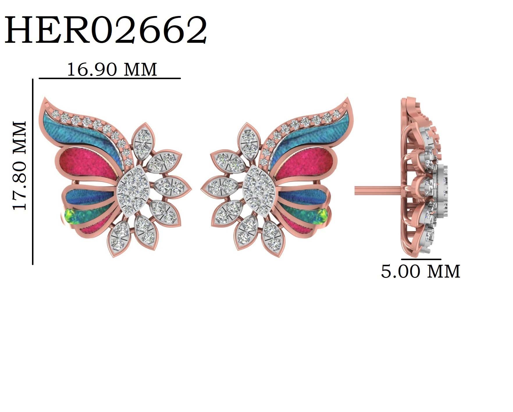 Diamond Bloom & Butterfly Accent 925 Silver Earrings