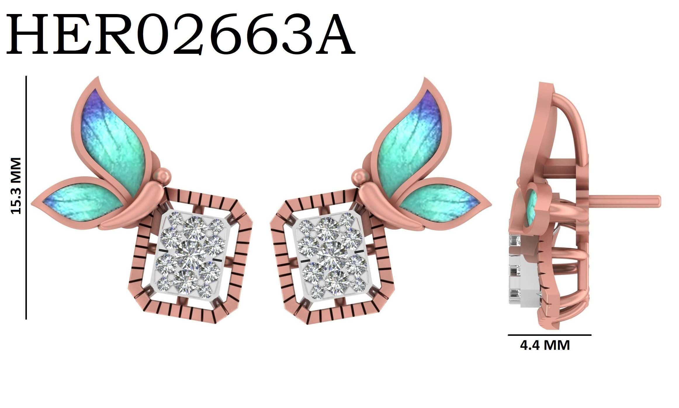 Gradient Diamond Cluster Winged 925 Silver Studs