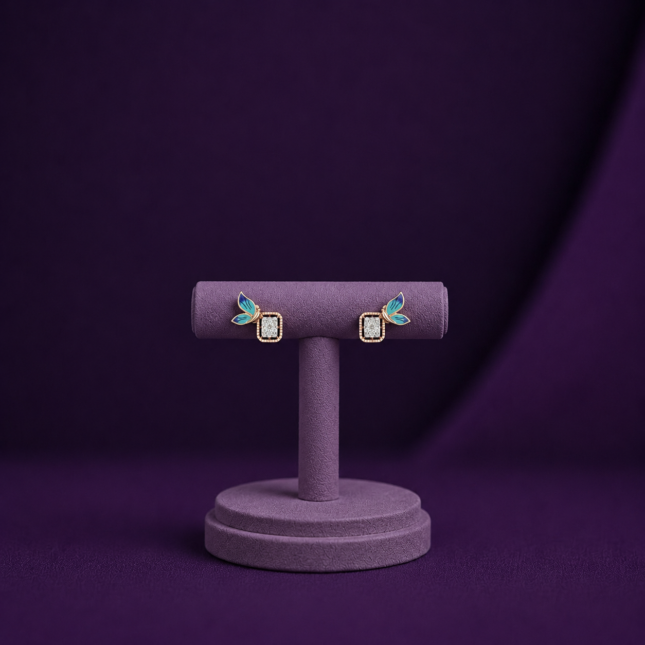 Gradient Diamond Cluster Winged 925 Silver Studs