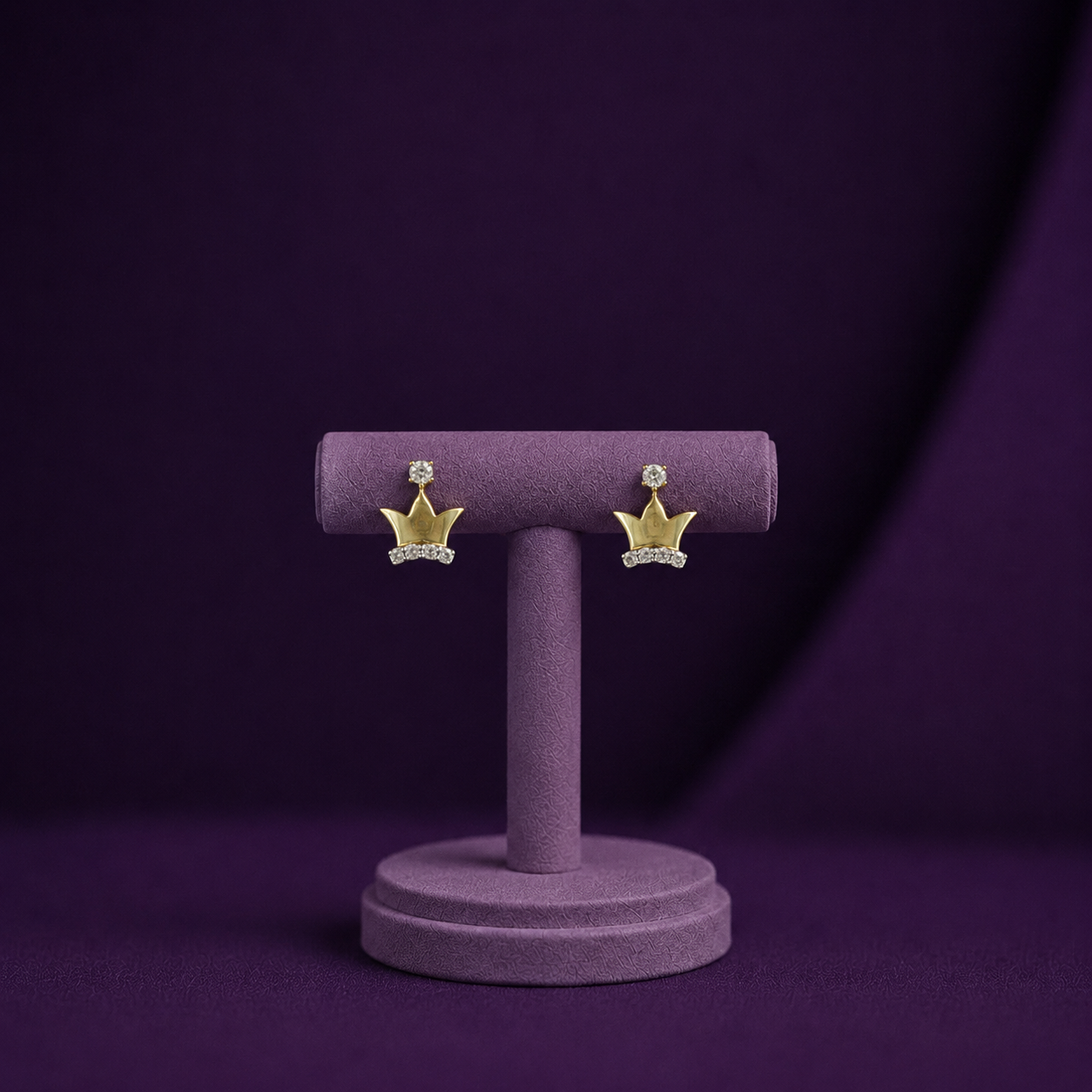 Gold Plated Tiara Diamond 925 Silver Studs