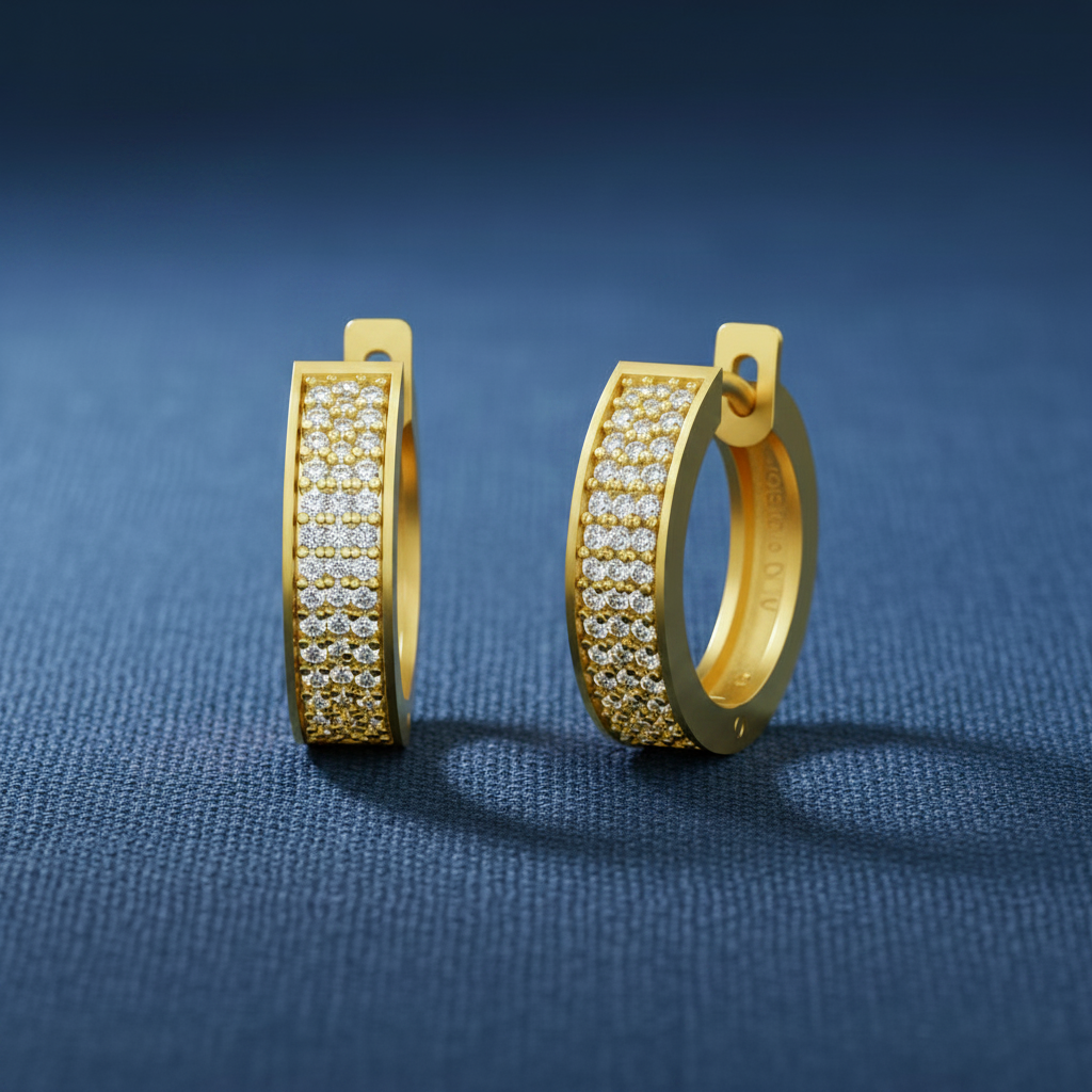 Triple Cascade Pav‚ Diamond 925 Silver Kadi