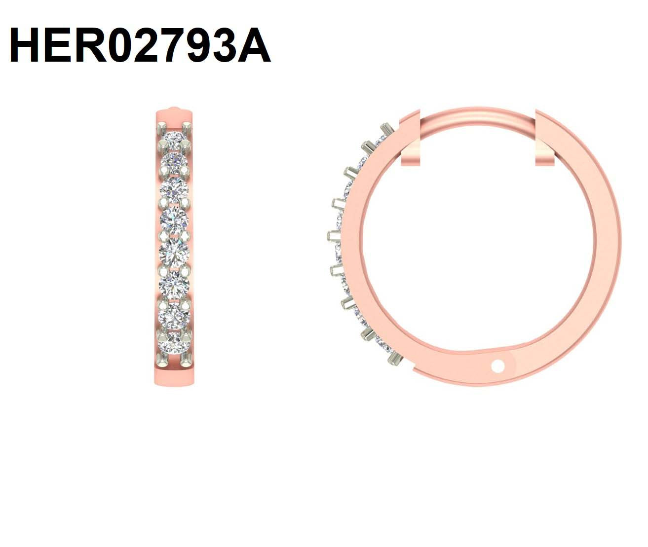 Single-Row Diamond 925 Silver Hoops