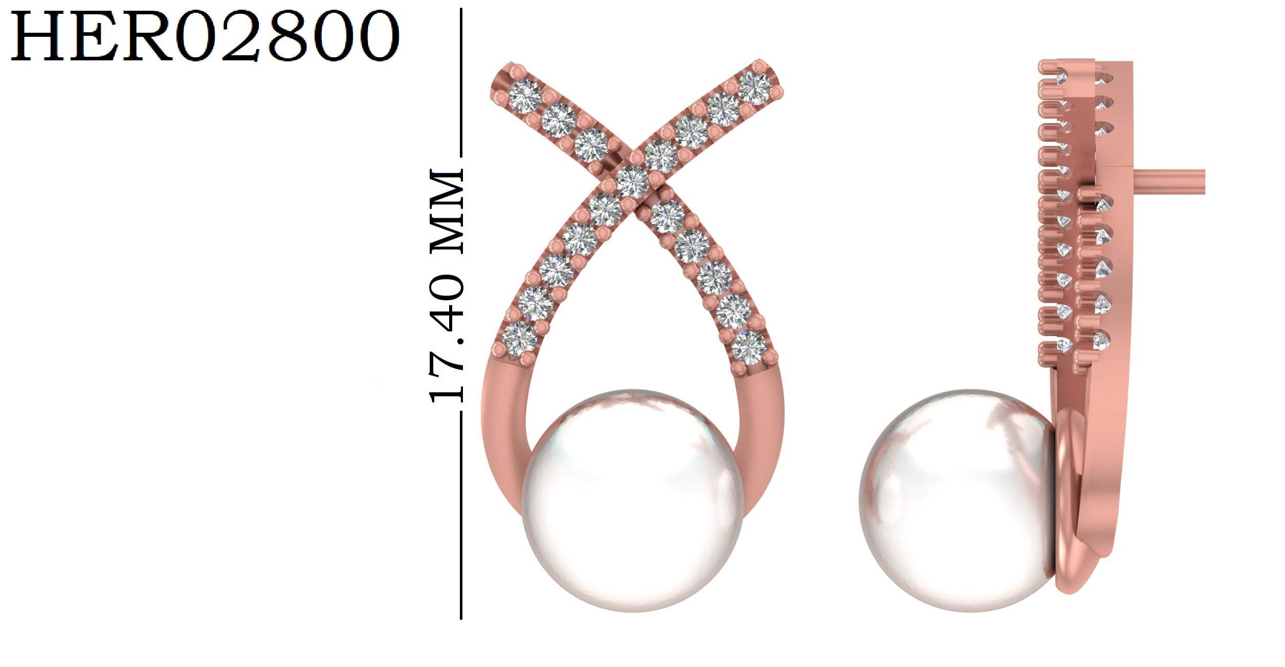 Diamond X Frame Pearl 925 Silver Drops