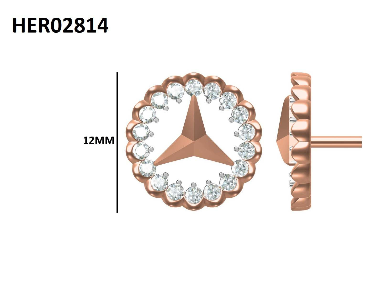 Mercedes Benz Diamond Halo 925 Silver Studs