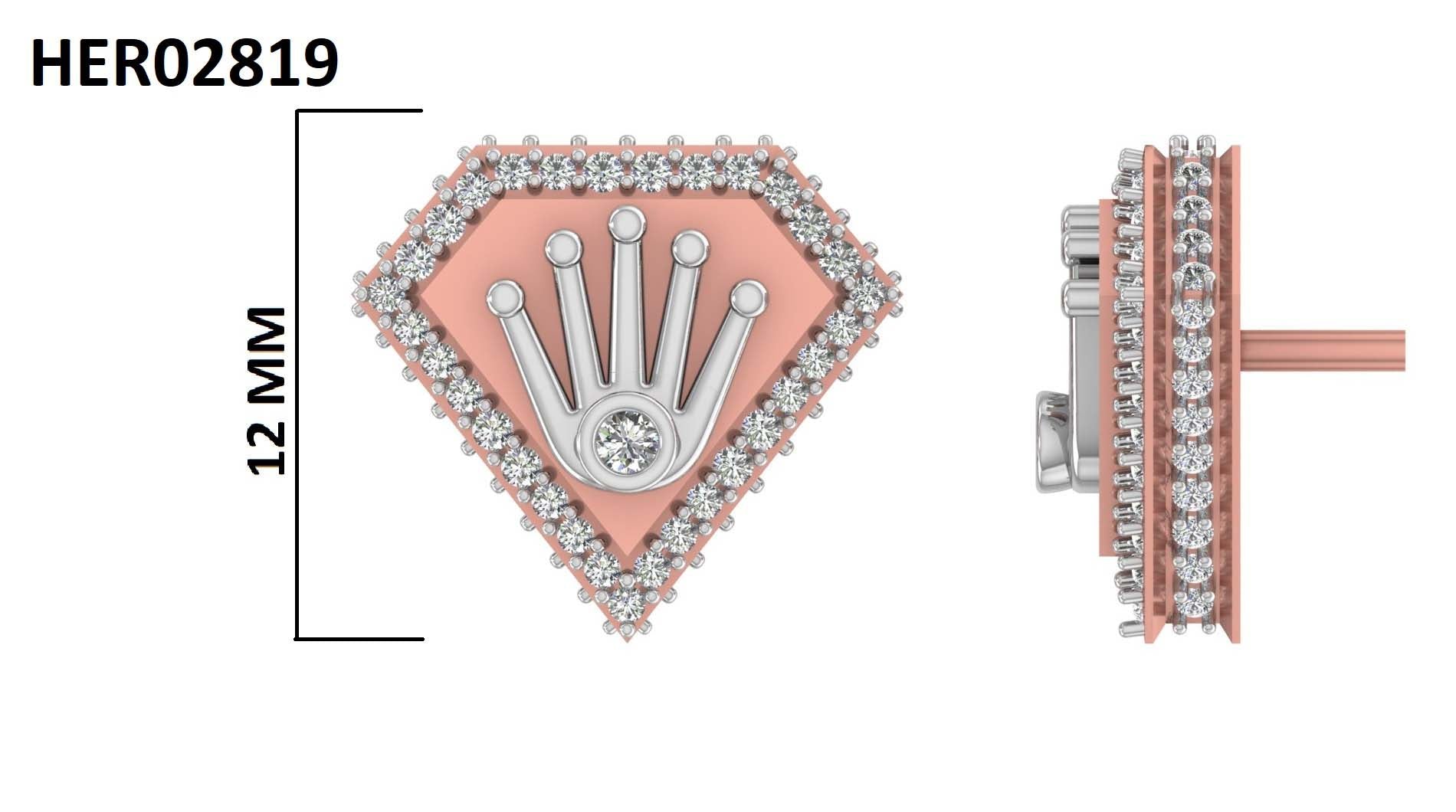 Triangle Halo Crown 925 Silver Studs