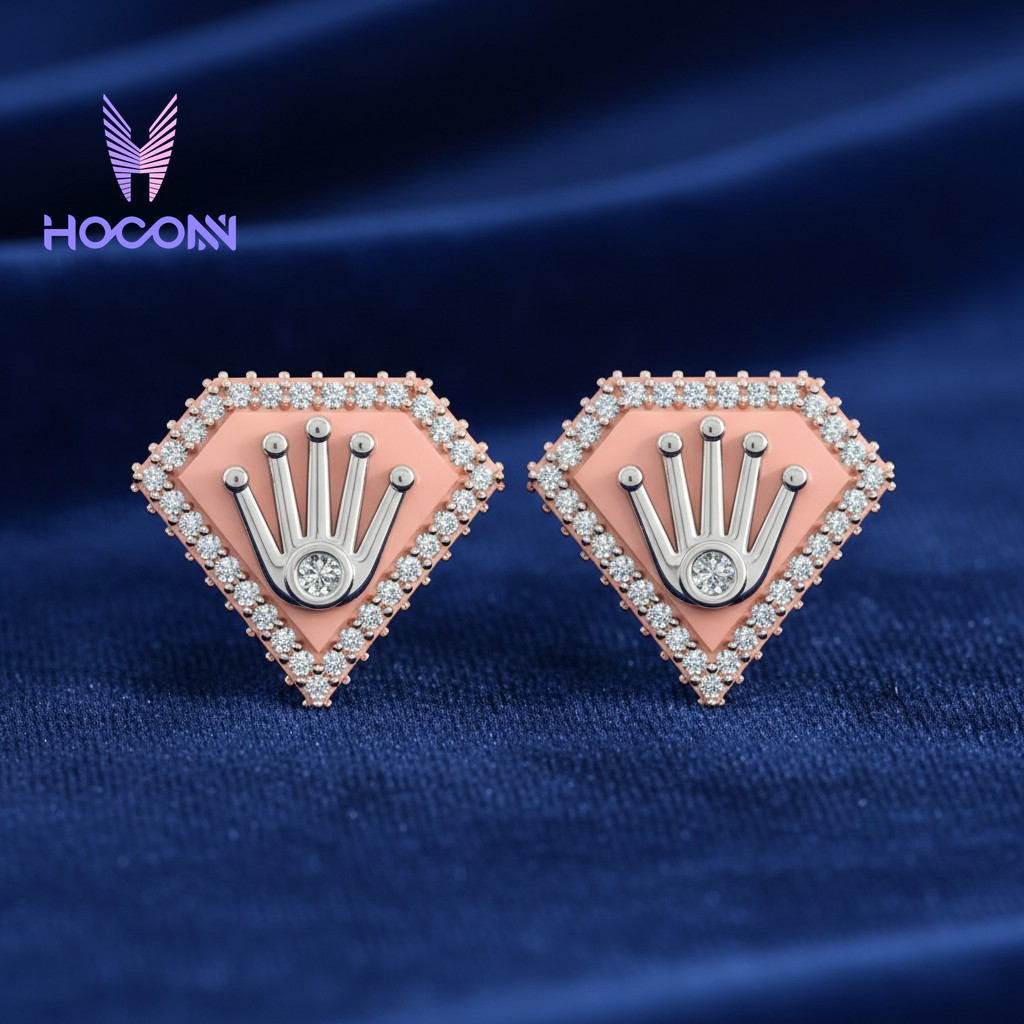 Triangle Halo Crown 925 Silver Studs