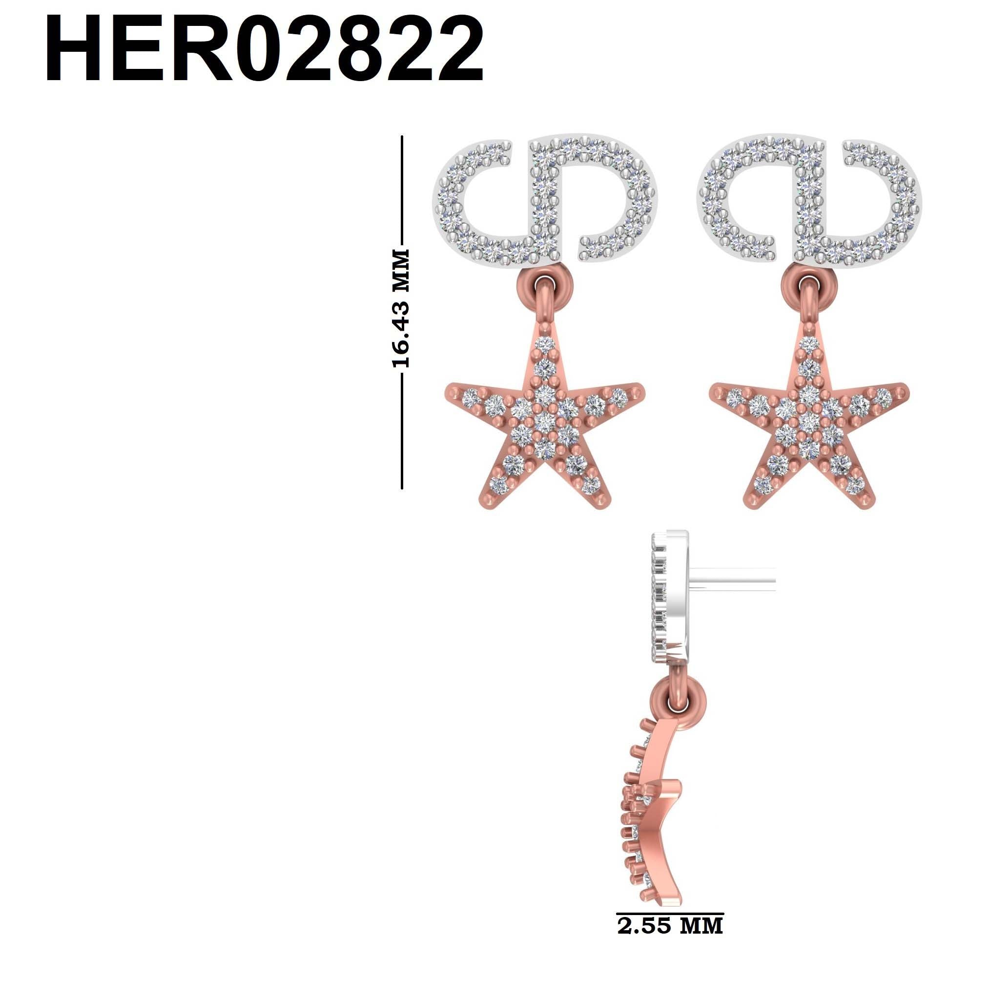 Luxe Dior CD Hanging Star 925 Silver Earrings