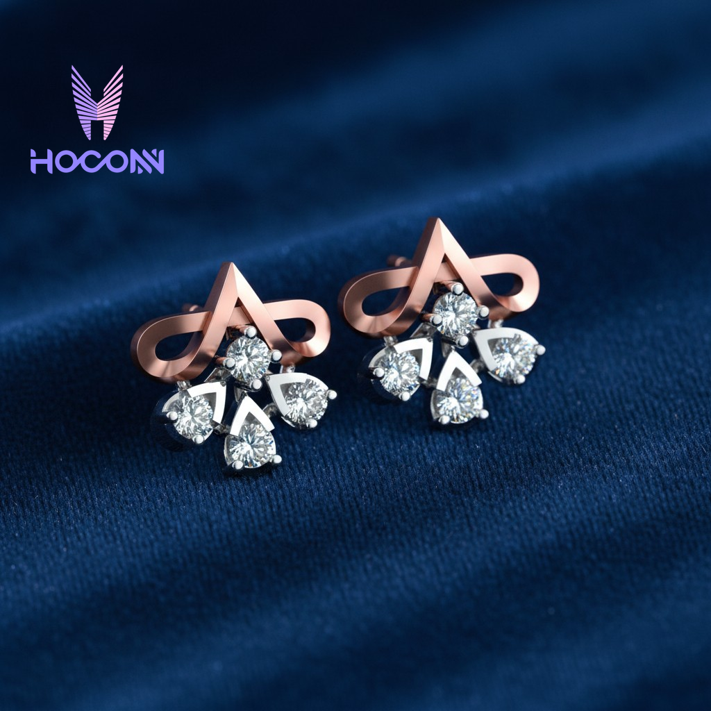 Floral Cluster Diamond 925 Silver Studs