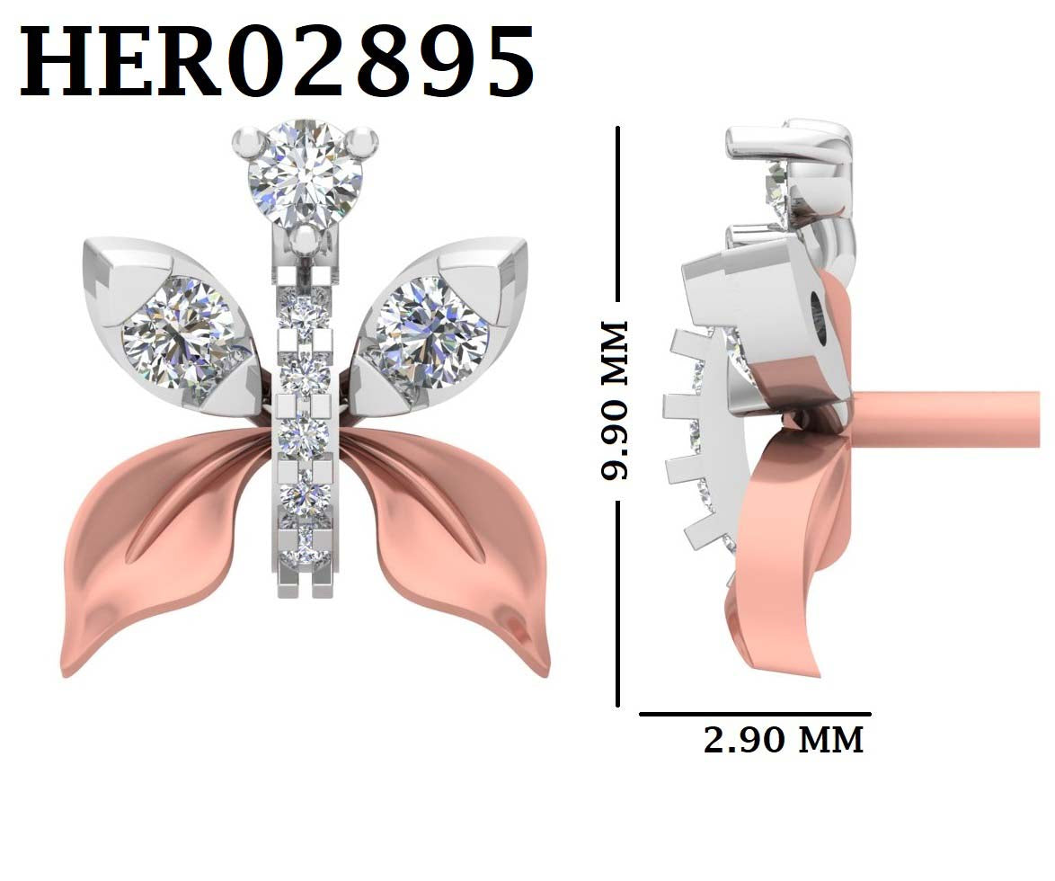Two-Tone Flora 925 Silver Studs