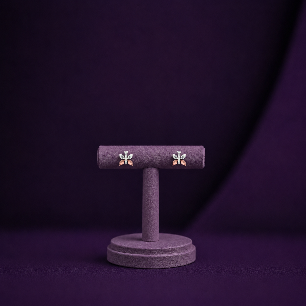 Two-Tone Flora 925 Silver Studs