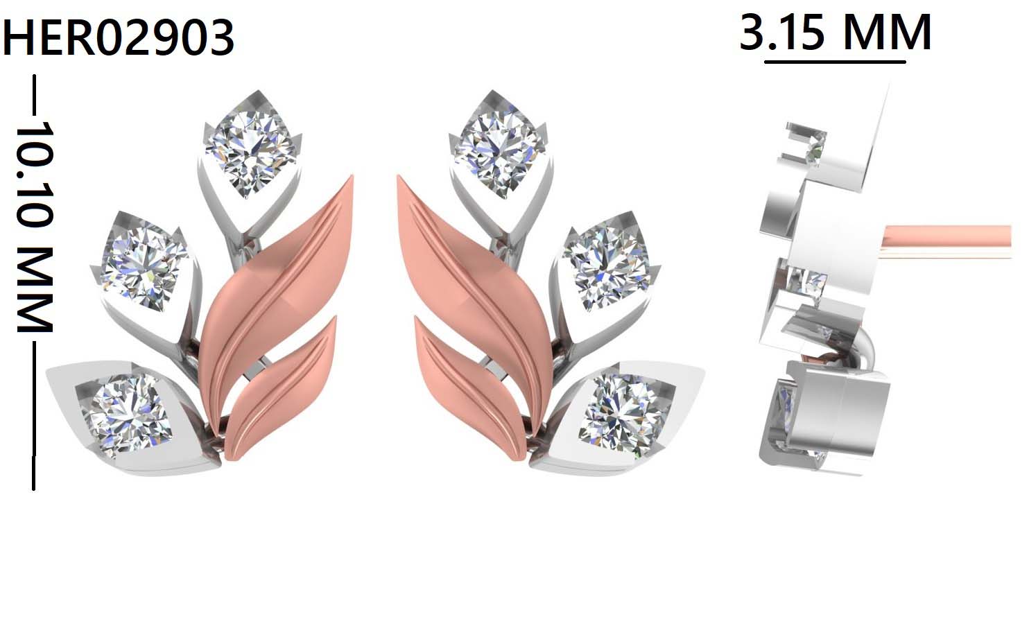 Minimalist Leaf 925 Silver Studs