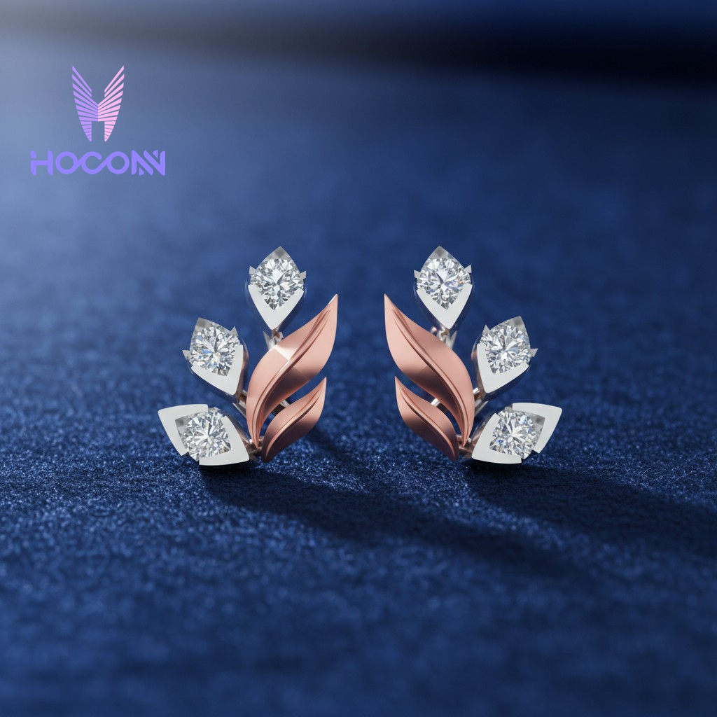 Minimalist Leaf 925 Silver Studs