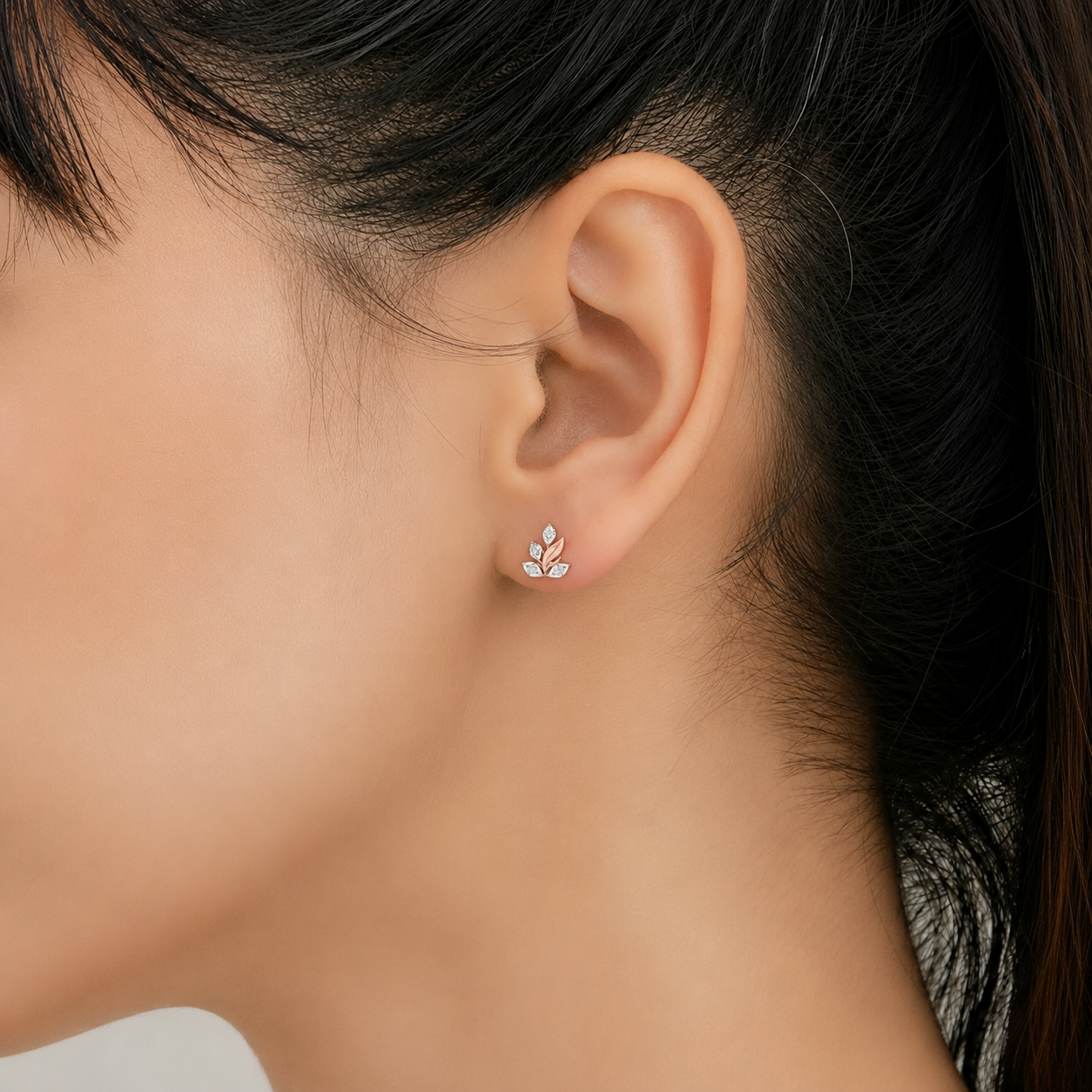 Minimalist Leaf 925 Silver Studs