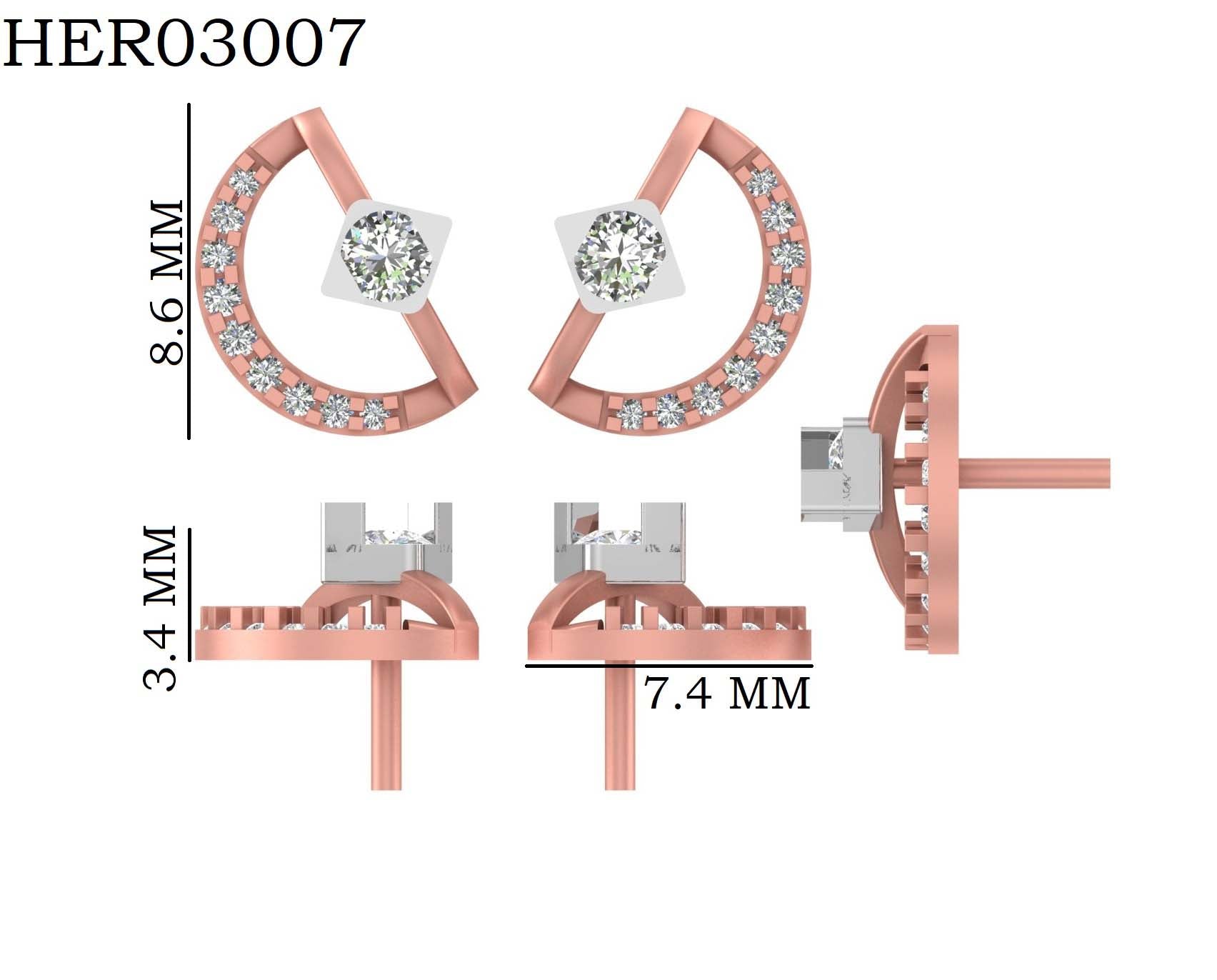 Minimal Diamond Arc 925 Silver Studs