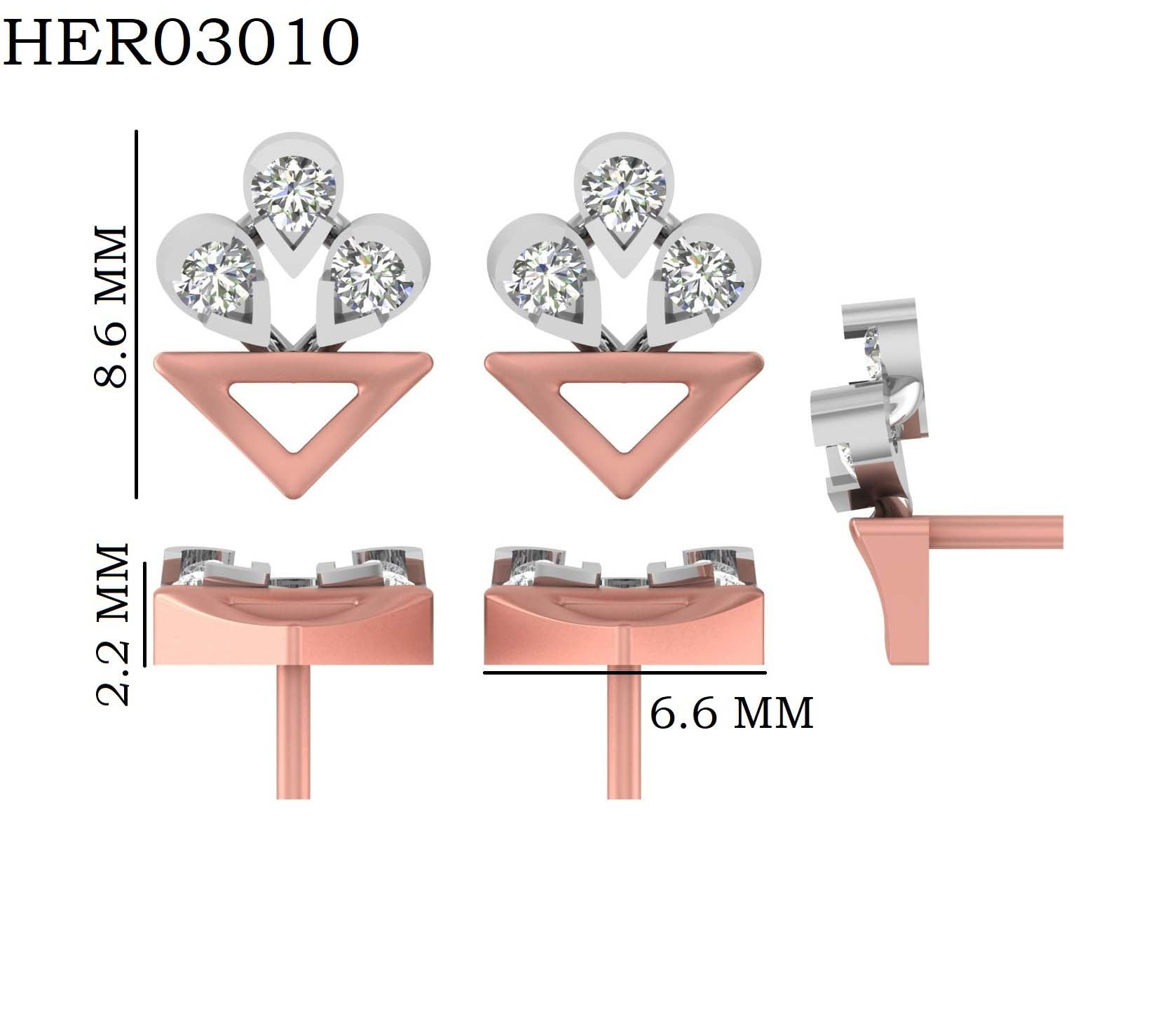 Triangle Cluster Diamond 925 Silver Studs