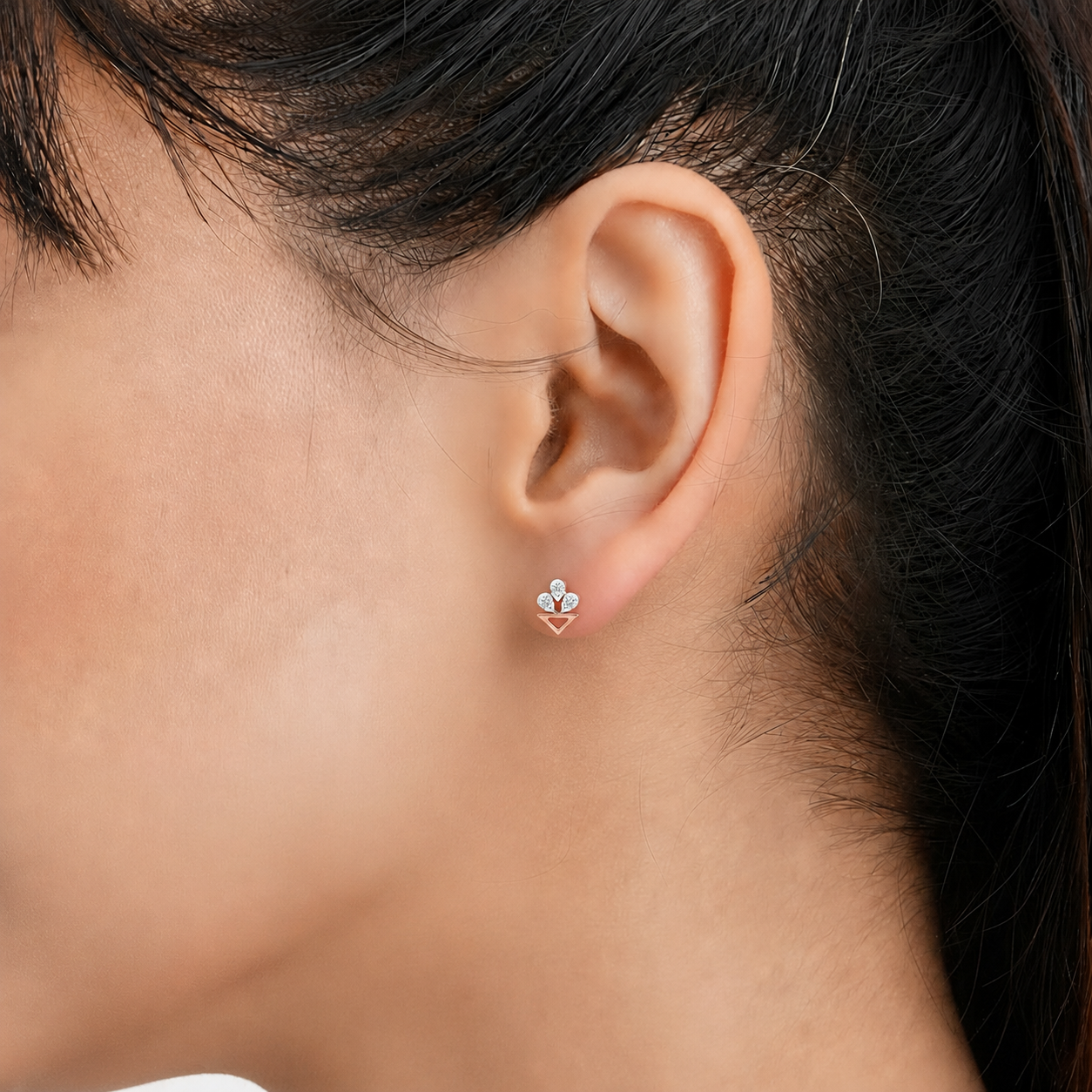 Triangle Cluster Diamond 925 Silver Studs