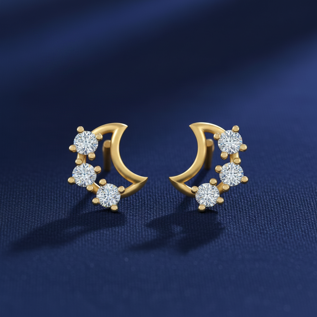 Shimmering Chandni Diamond 925 Silver Studs