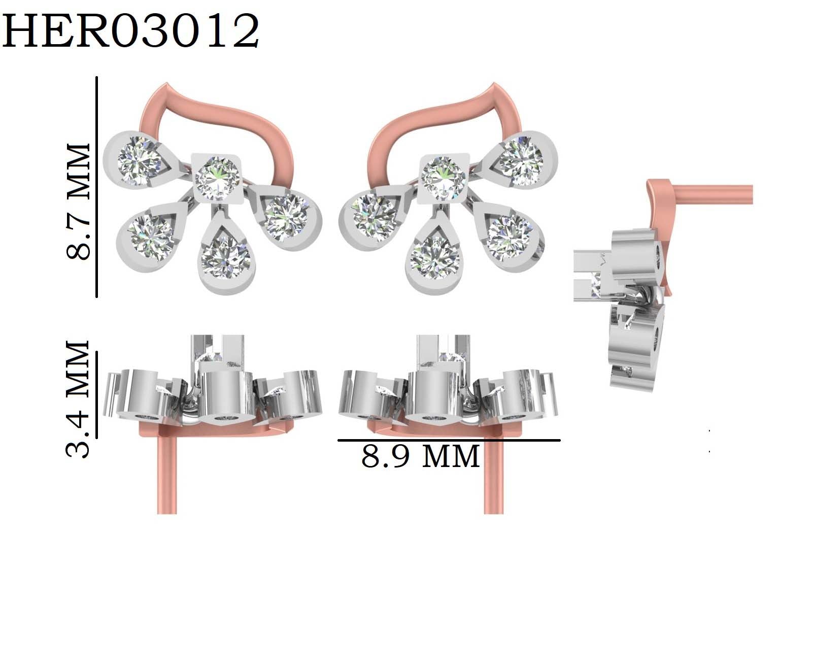 Leaf Cluster Diamond 925 Silver Studs