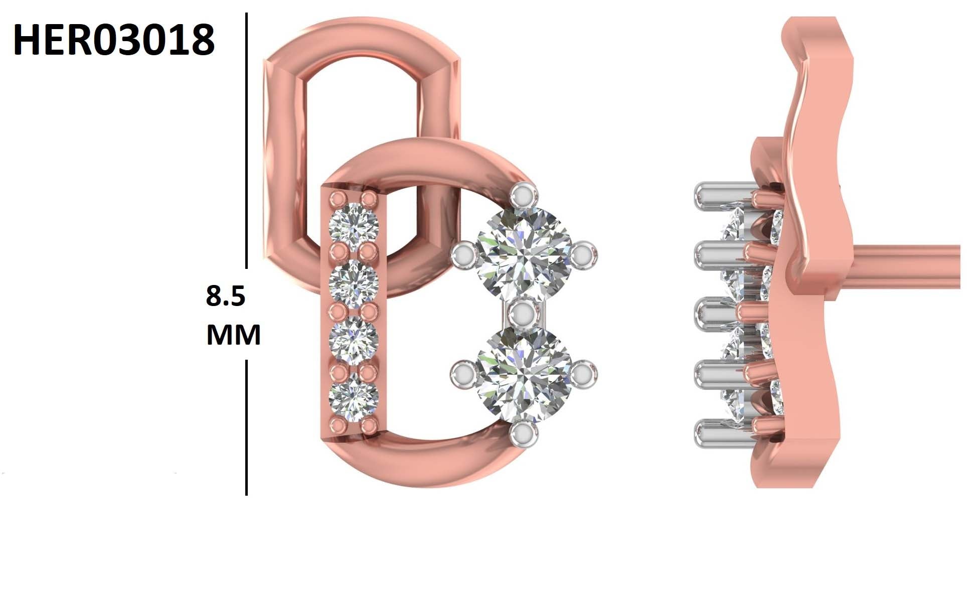 Geometric Frame Diamond 925 Silver Studs