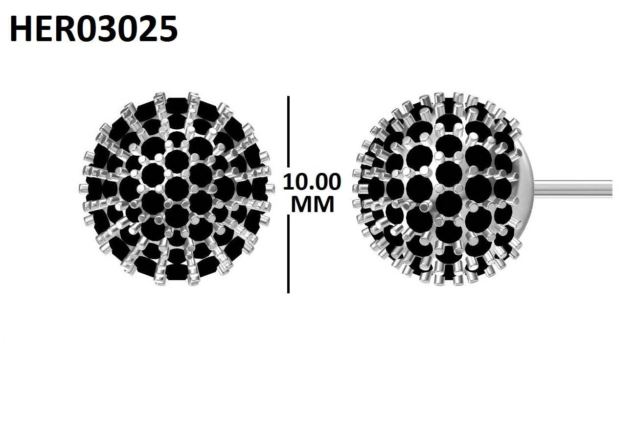 Black Diamond Cluster 925 Silver Studs