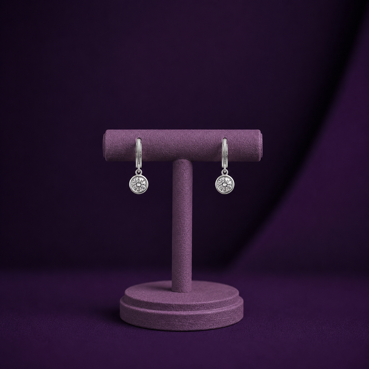 Solitaire Diamond Drop 925 Silver Earrings