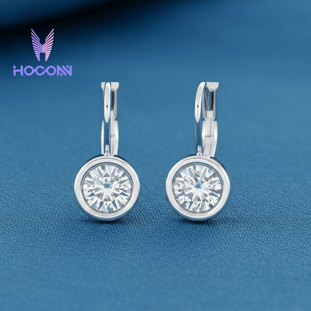 Solitaire Diamond Drop 925 Silver Earrings