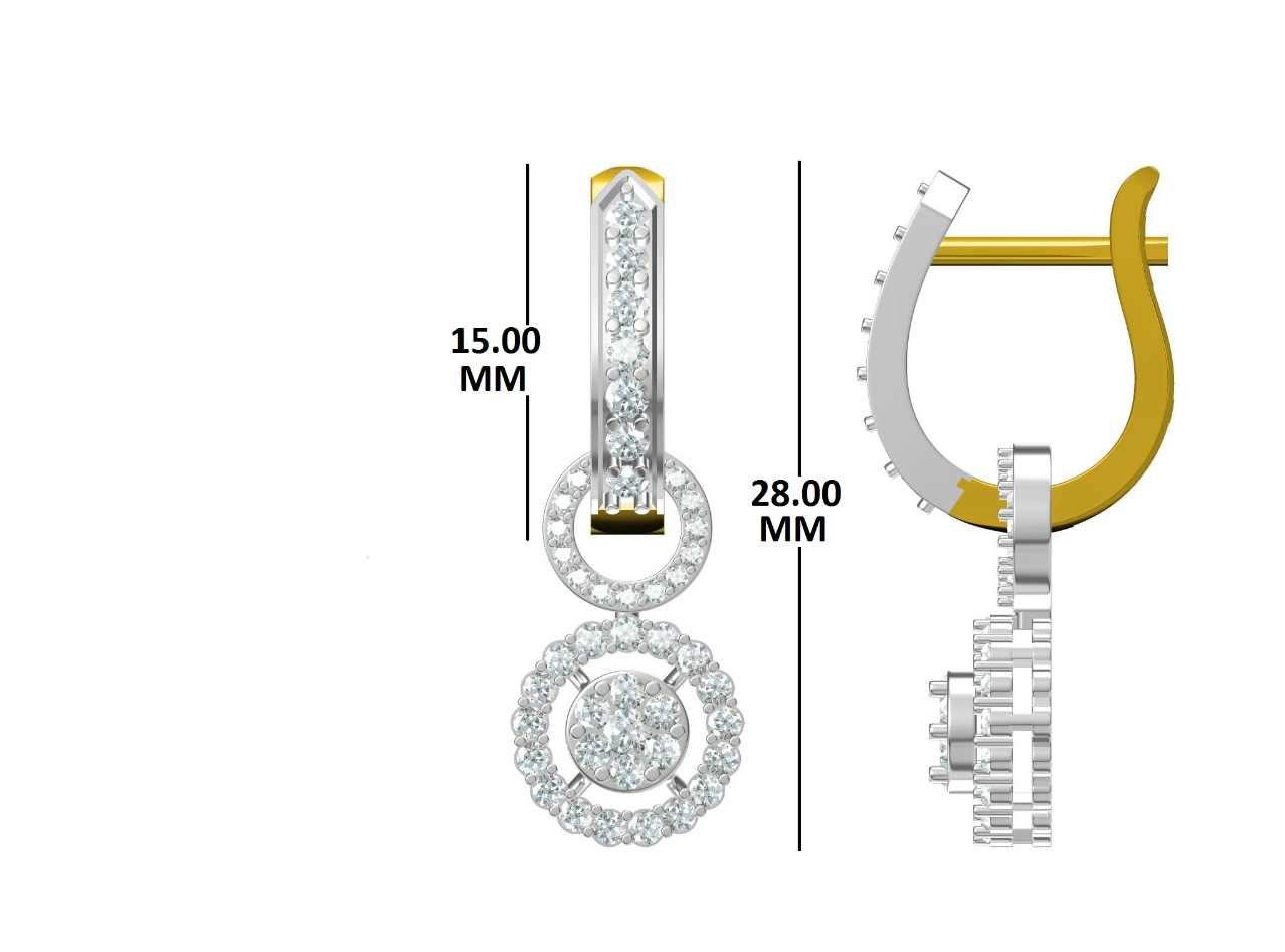 Double Halo Diamond Drop Earrings