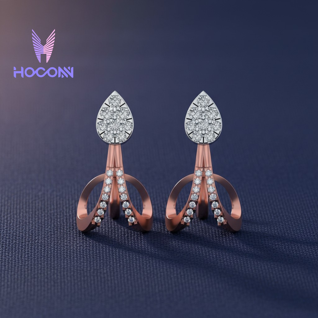 Grace Flow Diamond 925 Silver Earrings