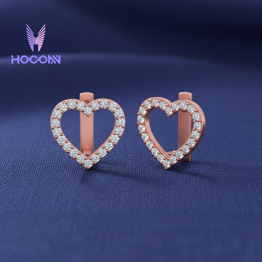 Minimal Heart Diamond 925 Silver Studs