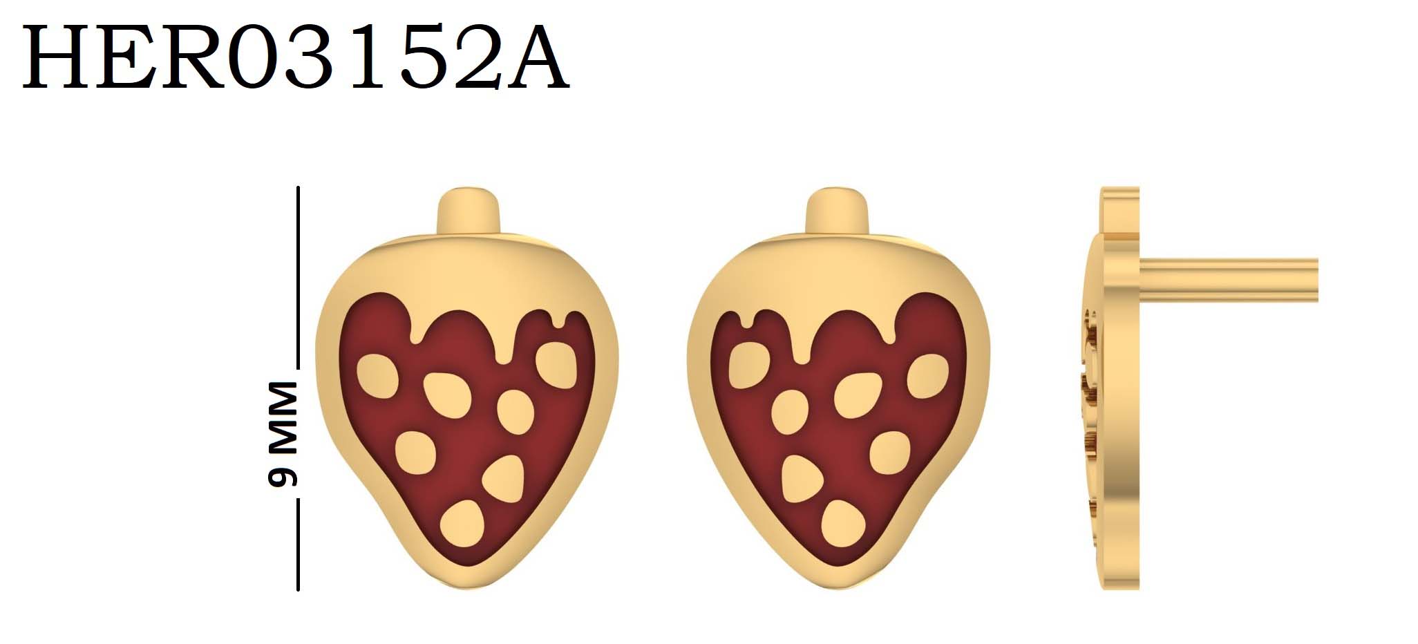 Strawberry 925 Silver Studs Earrings