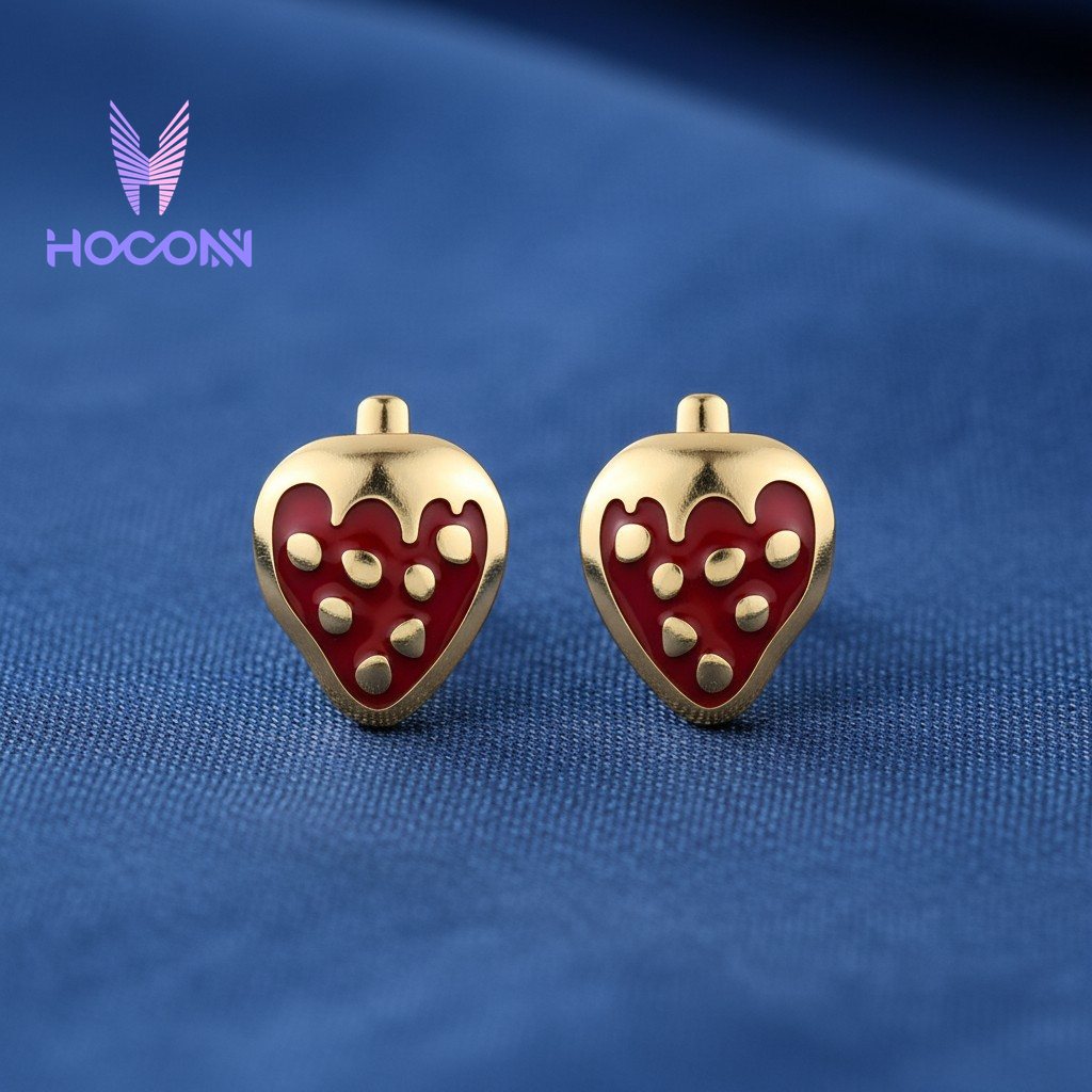 Strawberry 925 Silver Studs Earrings