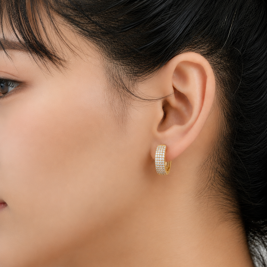 Diamond Tassel 925 Silver Hoops Earrings