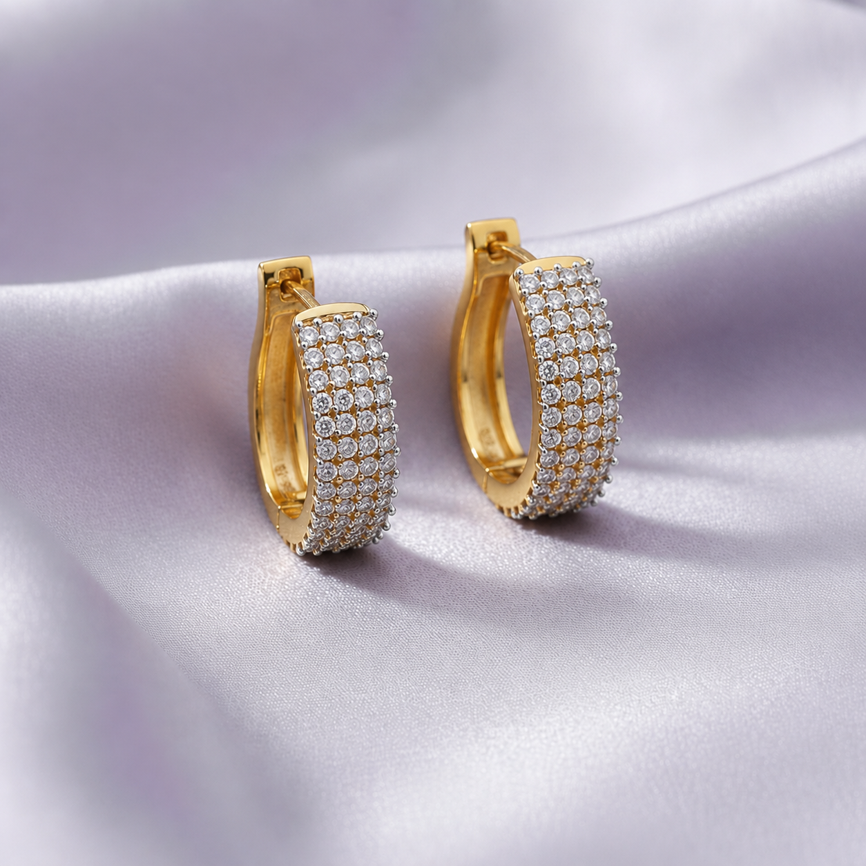Diamond Tassel 925 Silver Hoops Earrings