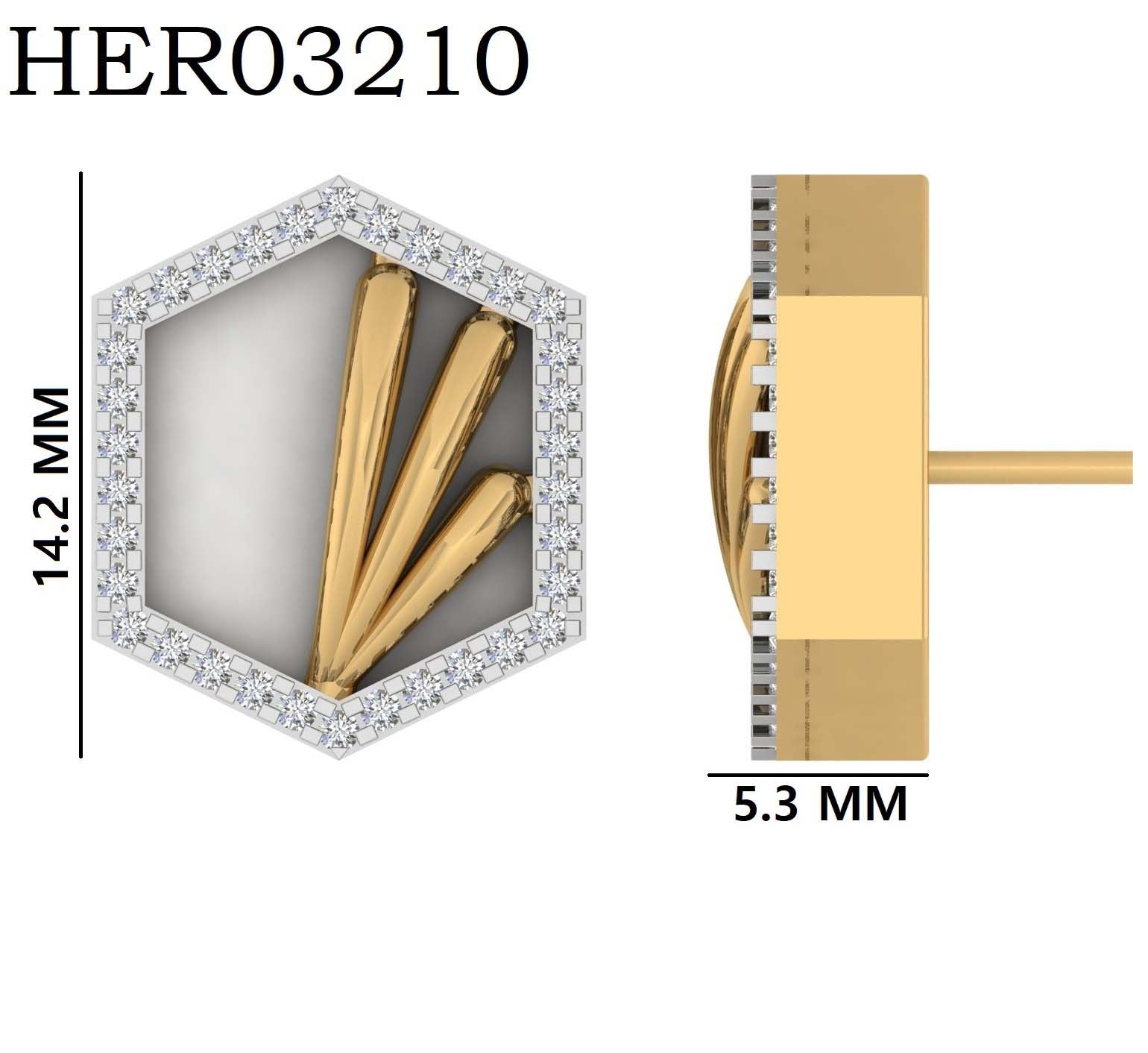 Prism Hexagon Diamond 925 Silver Studs