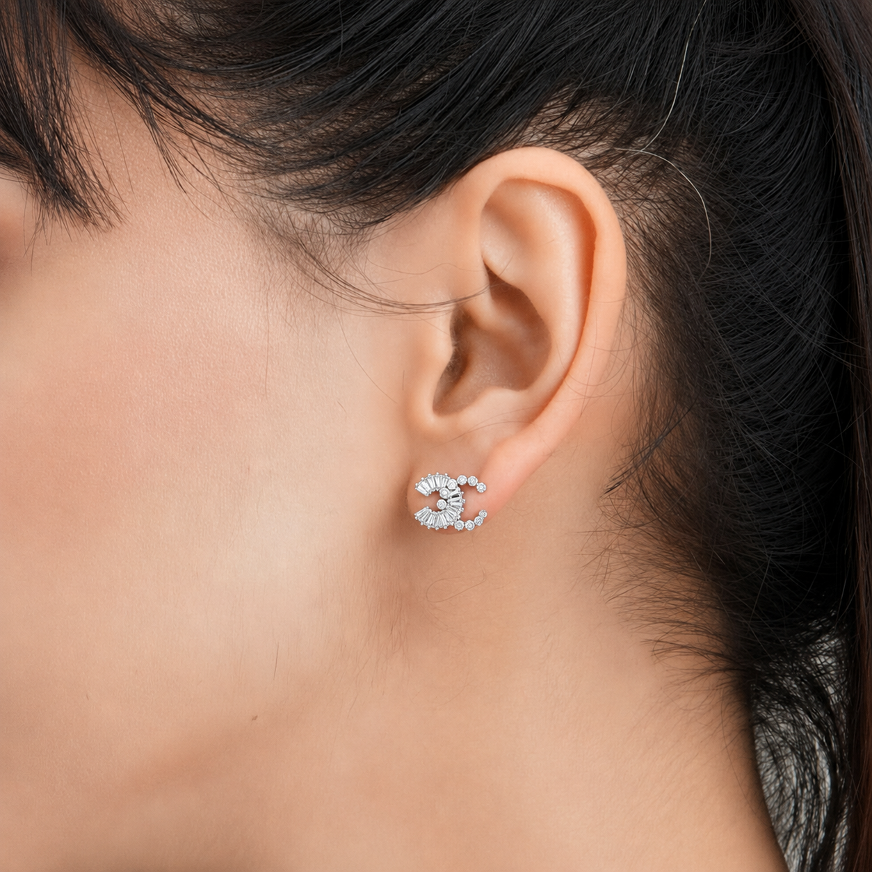 Vogue Style Diamond 925 Silver Earrings