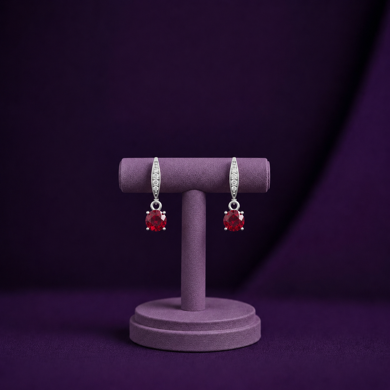 Bold Stone Diamond 925 Silver Drop Earrings