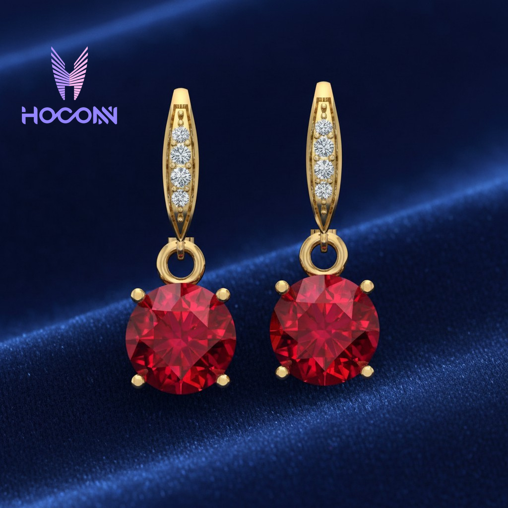Bold Stone Diamond 925 Silver Drop Earrings